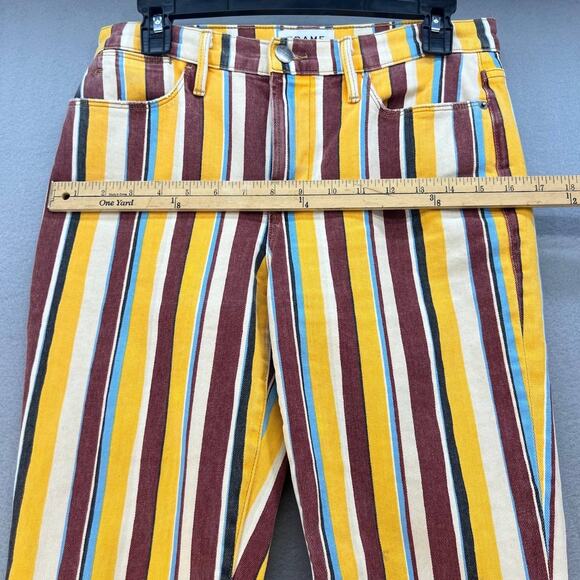 Frame Women's Le High Straight Jeans Size 28 (6) Painterly Stripe Streetwear - Picture 3 of 14